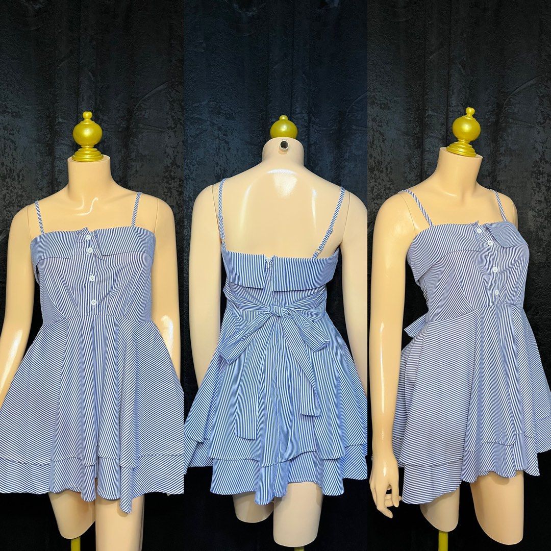 Fairy blue stripes dress (Category: Dresses) located in Mandaluyong City. Submitted by imayloves (Listing ID 1370263951, Image 1). Description: Size: XS-Small.