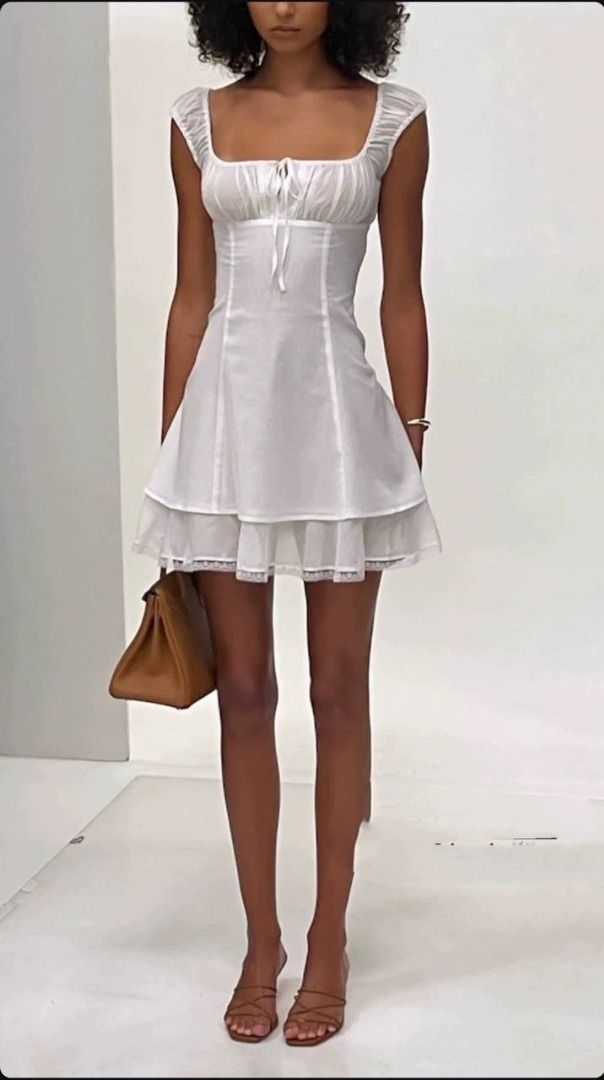 helsa voile faire mini dress Helsa Voile Faire Mini Dress Ivory Size XXS / AU 4