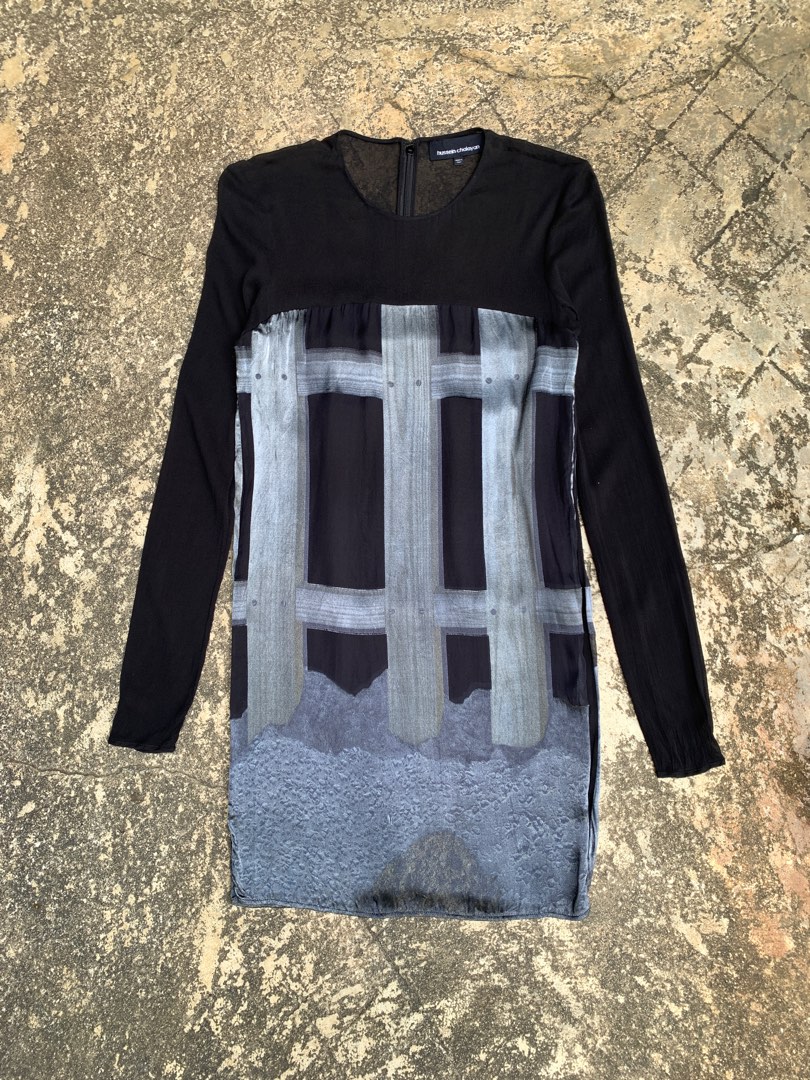 Tunique Robe Imprimée Soie Hussein Chalayan - Taille I46 (EU 42) - Neuf Avec étiquettes - Collection
