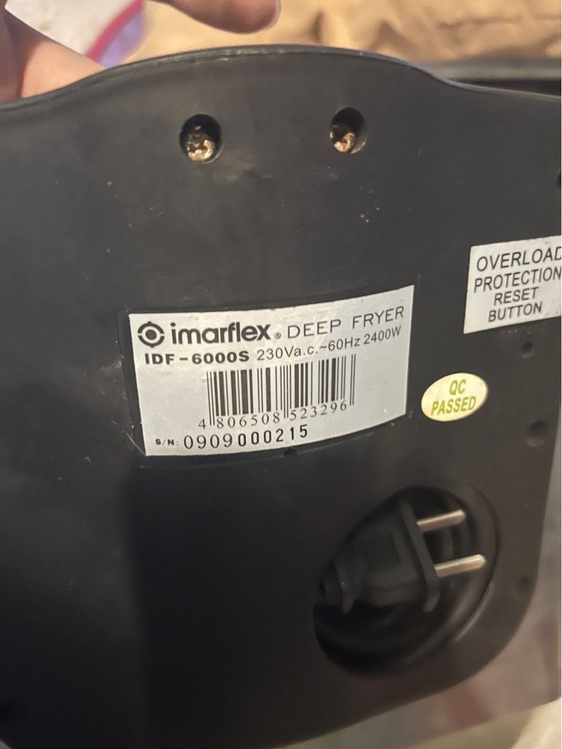 imarflex deep fryer (Category: Fryers) located in Rodriguez. Submitted by Branded100 (Listing ID 1370301639, Image 3). Description: no issue decluttering for pick up at montaña burgos rodriguez.