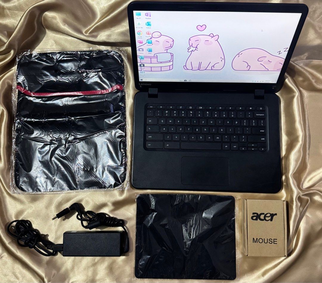 Lenovo ChromeBook N42 (Category: Laptops & Notebooks) located in Taguig. Submitted by 3ftygoldjbz (Listing ID 1370374876, Image 1). Description: 🏷️Price: 3,699 only (FREE SHIPPING) Lenovo Chromebook N42 (14inches‼️) With Freebies 📲Branded mouse 🗒️Mouse Pad 💼Laptop Pouch 🔌Original Charger 𝗦𝗽𝗲𝗰𝗶𝗳𝗶𝗰𝗮𝘁𝗶𝗼𝗻: ✅ INTEL CELERON Processor ✅ 16GB SSD (expandable via sd card up to 1 Terabyte) ✅ 4GB RAM MEMORY ✅ BUILT-IN CAMERA ✅ WIFI & BLUET