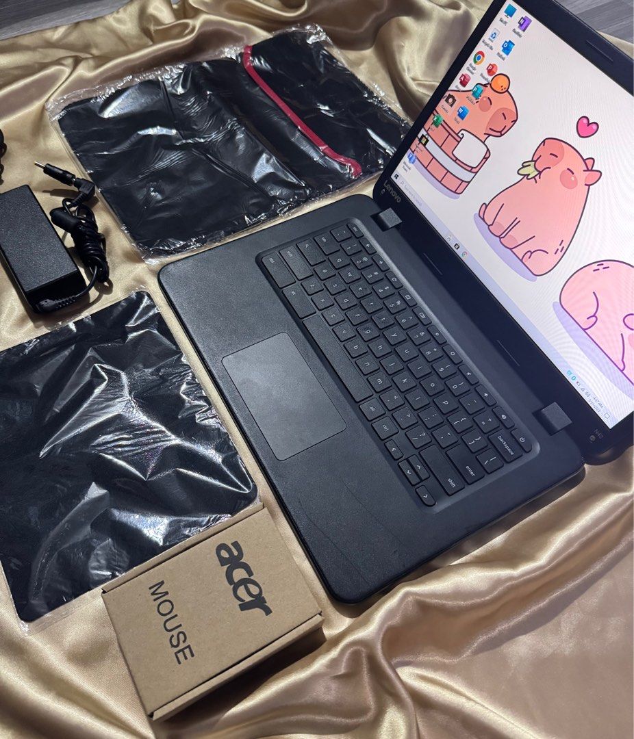 Lenovo ChromeBook N42 (Category: Laptops & Notebooks) located in Taguig. Submitted by 3ftygoldjbz (Listing ID 1370374876, Image 2). Description: 🏷️Price: 3,699 only (FREE SHIPPING) Lenovo Chromebook N42 (14inches‼️) With Freebies 📲Branded mouse 🗒️Mouse Pad 💼Laptop Pouch 🔌Original Charger 𝗦𝗽𝗲𝗰𝗶𝗳𝗶𝗰𝗮𝘁𝗶𝗼𝗻: ✅ INTEL CELERON Processor ✅ 16GB SSD (expandable via sd card up to 1 Terabyte) ✅ 4GB RAM MEMORY ✅ BUILT-IN CAMERA ✅ WIFI & BLUET