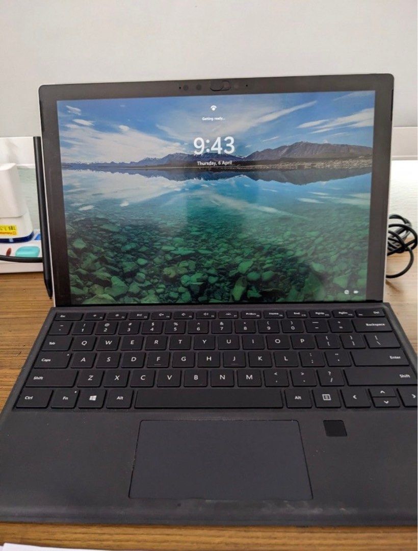 Microsoft Surface Pro 7 (Category: Laptops & Notebooks) located in Singapore. Submitted by scent_seine (Listing ID 1370284021, Image 3). Description: Microsoft Surface Pro 7 i5 8GB RAM 128GB storage Quad-core 10th Gen Intel® Core™ i5-1035G4 Processor + official keyboard with fingerprint reader + pen (not official, costs $70+) + box + charger + matte screen protector already pasted Warranty expired in 2023. Well taken care of, only used to do some