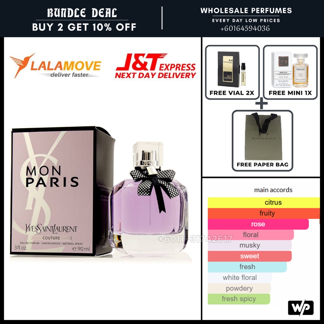 [ORIGINAL] YSL MON PARIS COUTURE EDP 90ML FOR WOMEN, Beauty & Personal ...