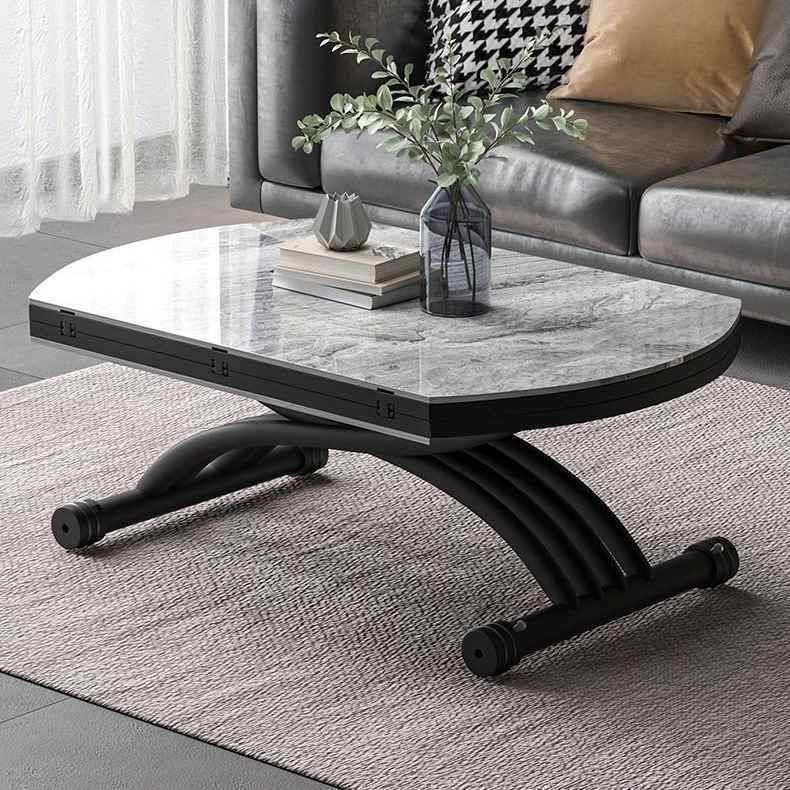 Pneumatic coffee table dining table rock slab dining table solid wood ...