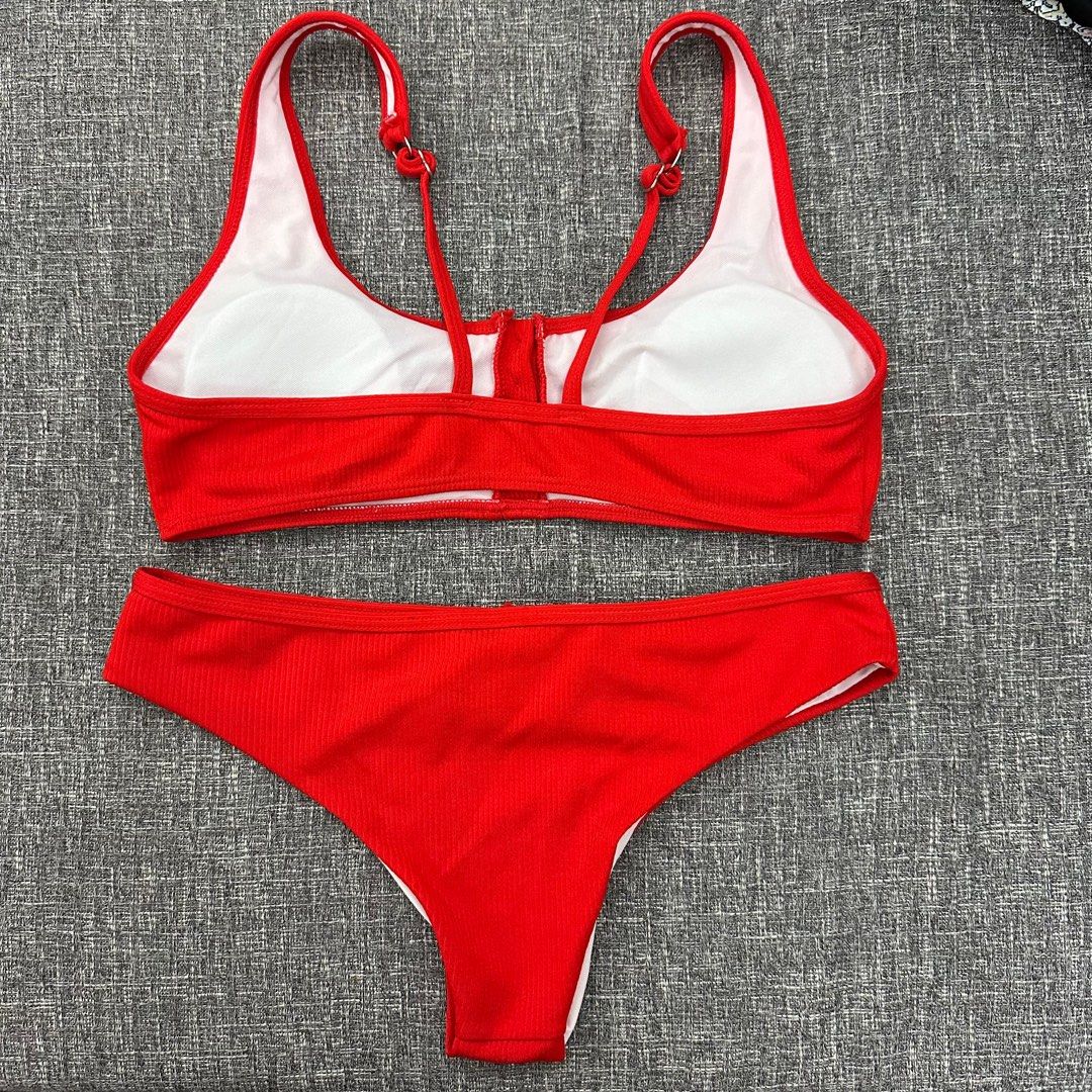 Red Two-Piece Swimsuit (Category: Bikinis & Swimsuits) located in San Pedro. Submitted by saabflo (Listing ID 1370417521, Image 2). Description: 🧷 size: large (also fits small to medium) 📌 rfs: decluttering 💰 MOP: bpi/ gcash 📦 MOD: j&t/ lalamove 🚚 customer shoulders delivery fee.