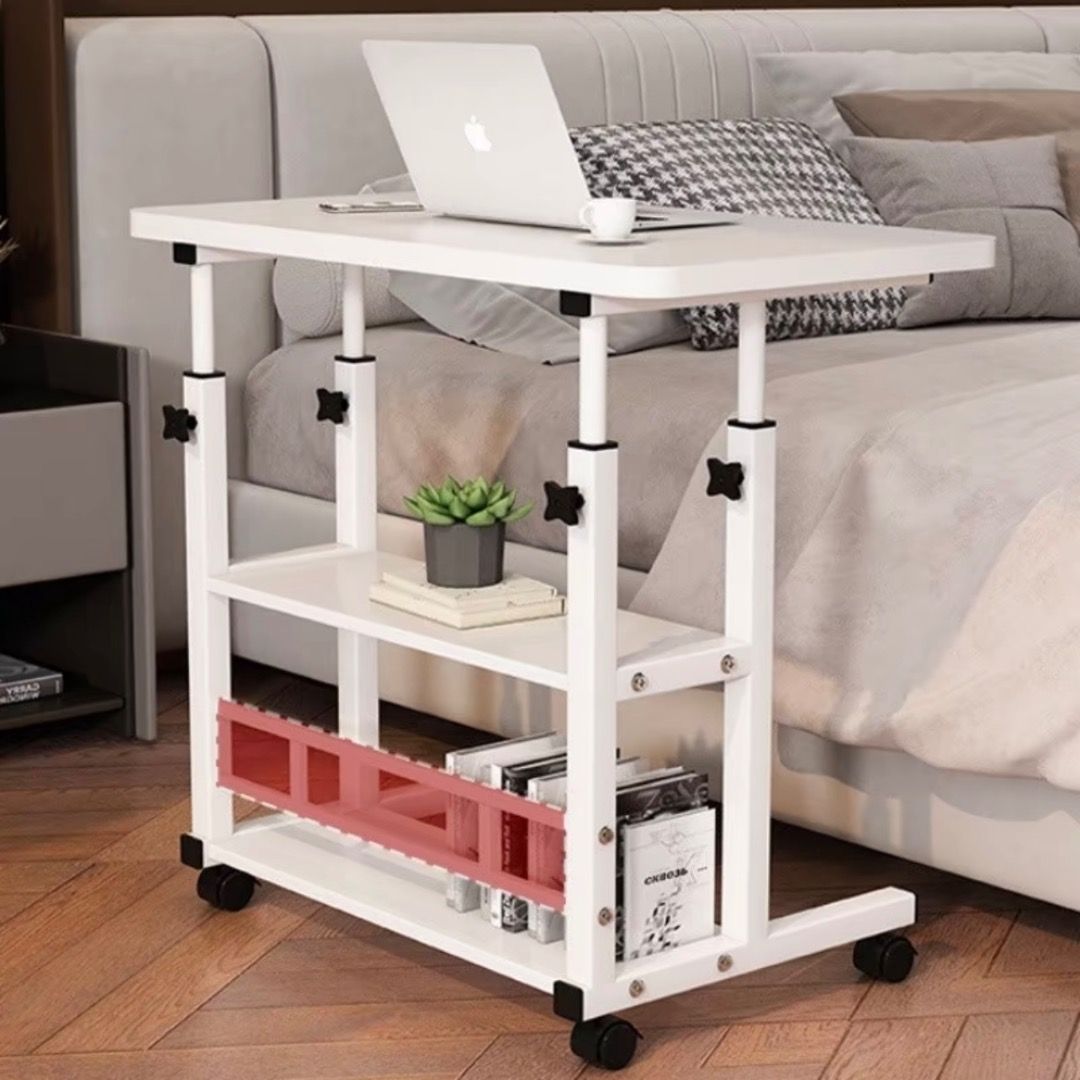 Rolling Laptop Table | Height Adjustable Desk | Computer Work Table ...