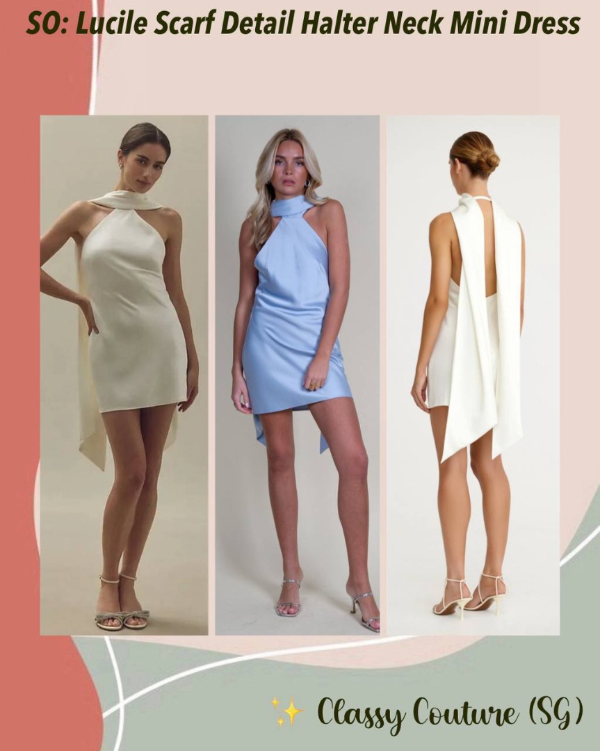 Significant Other Lucile Halter Viscose-Blend Backless Mini Dress, Women's  Fashion, Dresses & Sets, Dresses on Carousell