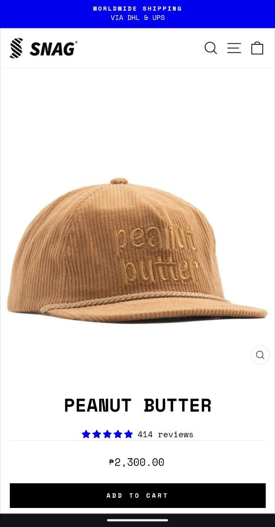 Snag Collective Peanut Butter Cord Cap (Category: Caps & Hats) located in Pasay City. Submitted by capnmoore (Listing ID 1370256655, Image 1). Description: Brand New Payment first Gcash / Bank transfer SF to be shouldered by buyer Lalamove for nearby areas J&T.