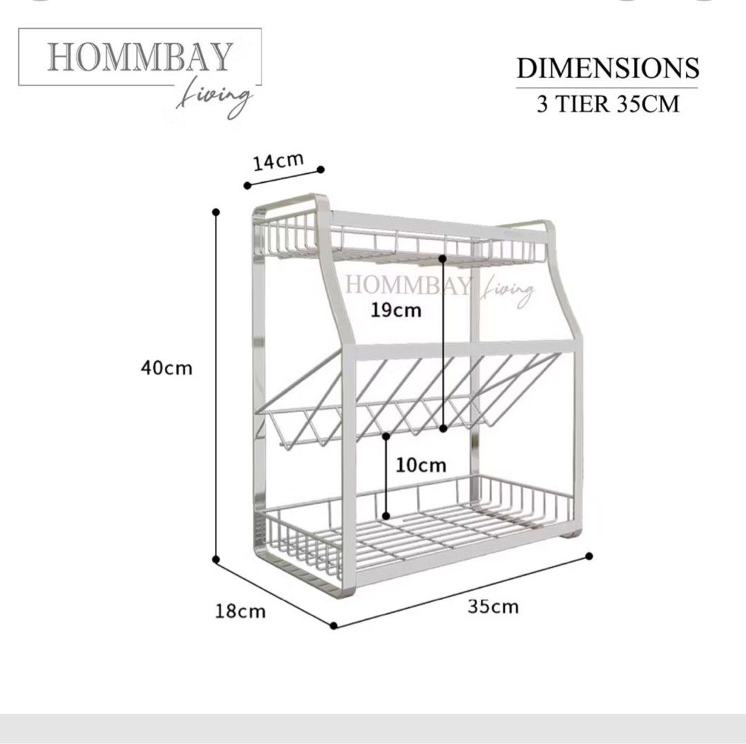 Stainless Steel 3-Tier Spice Rack