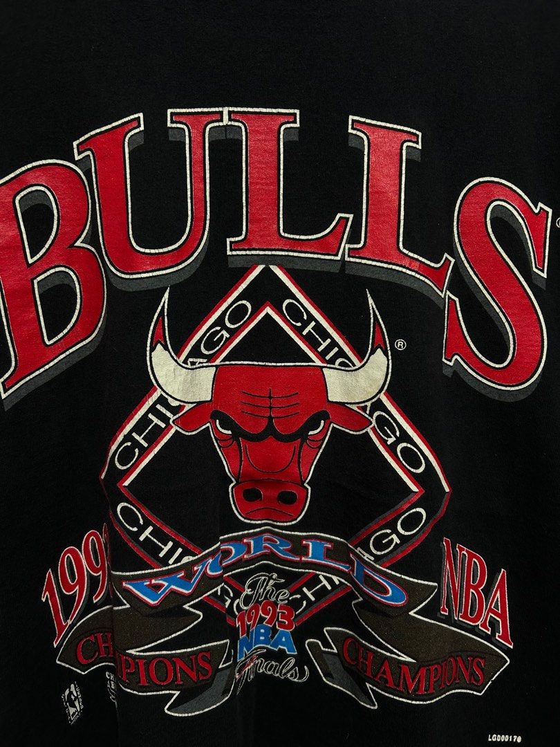 Vintage Chicago Bulls (Category: Tshirts & Polo Shirts ) located in Angeles City. Submitted by outboxph (Listing ID 1370361000, Image 2). Description: Vintage Chicago Bulls Tee by Tultex Single Stitch Hem, Sleeves, and Neckline Size: Large on tag Dimensions: 29Lx20.5W Condition: 8/10 hairline paintcracks .