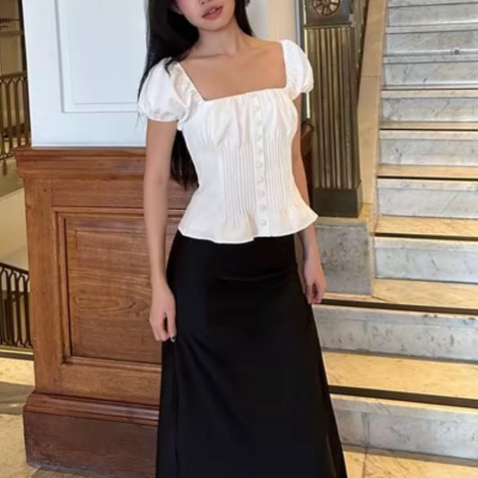 Square Neck Top White