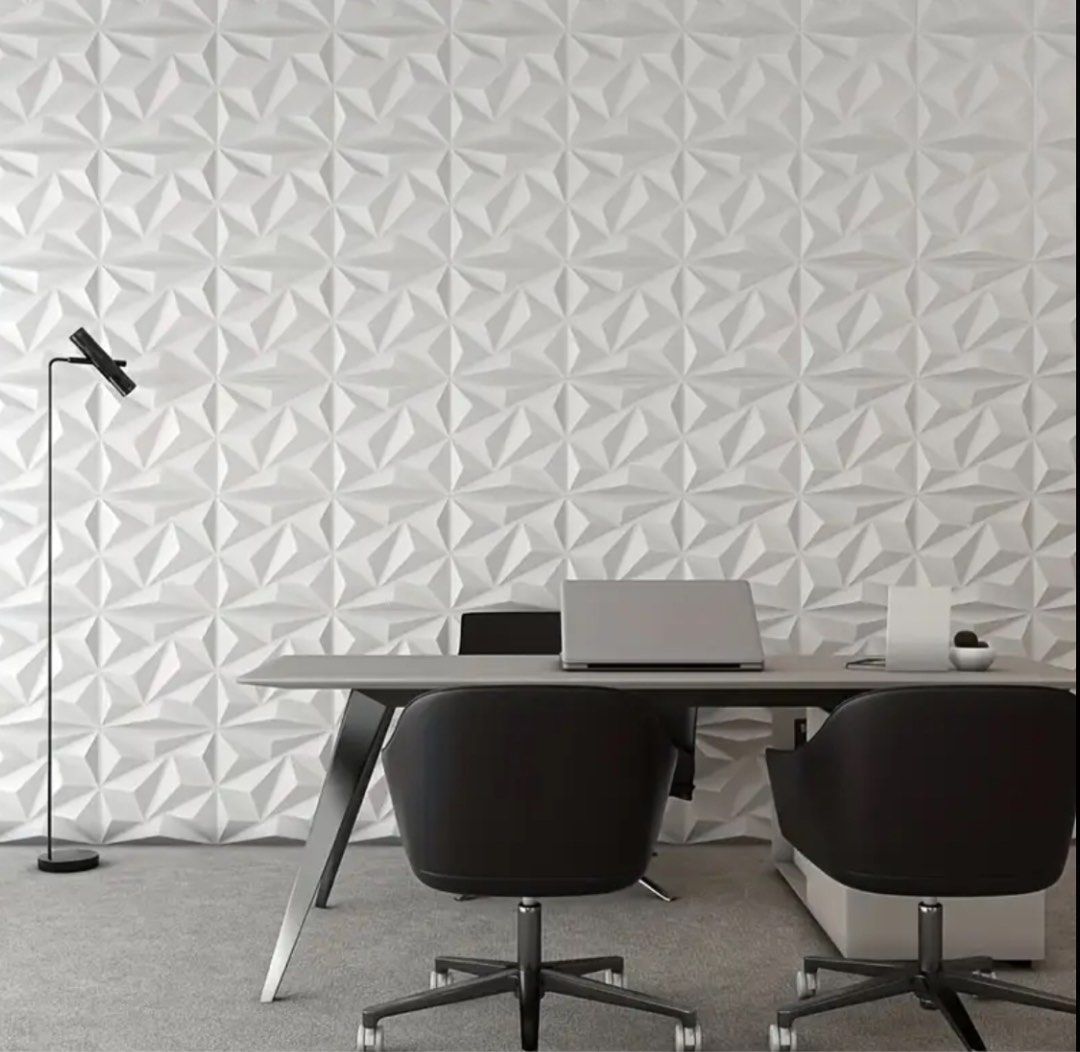 3D PVC Wall decor Wall Panels (Category: Wall Decor) located in Antipolo. Submitted by jvcnkl (Listing ID 1370466181, Image 3). Description: 30pcs 3D Wall Panels for Interior Wall Decor White Diamond Design Accent Wall Panels Dimensions: 29.97cm x 29.97cm Durable PVC Material Waterproof Solid Pattern No Discoloration Large Coverage Designed in USA 1pc panel— 45 30pcs panel per box — 1200 Stocks available .