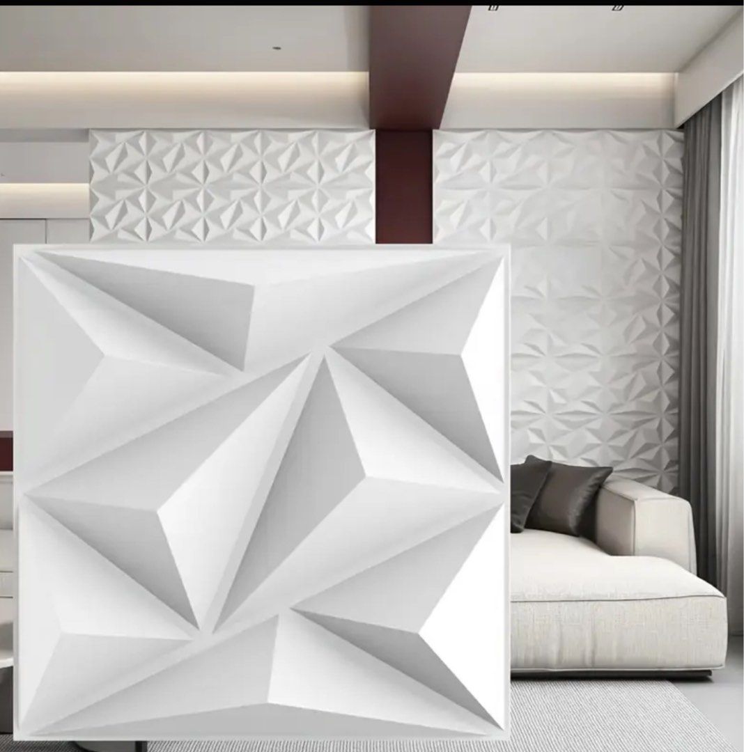 3D PVC Wall decor Wall Panels (Category: Wall Decor) located in Antipolo. Submitted by jvcnkl (Listing ID 1370466181, Image 1). Description: 30pcs 3D Wall Panels for Interior Wall Decor White Diamond Design Accent Wall Panels Dimensions: 29.97cm x 29.97cm Durable PVC Material Waterproof Solid Pattern No Discoloration Large Coverage Designed in USA 1pc panel— 45 30pcs panel per box — 1200 Stocks available .