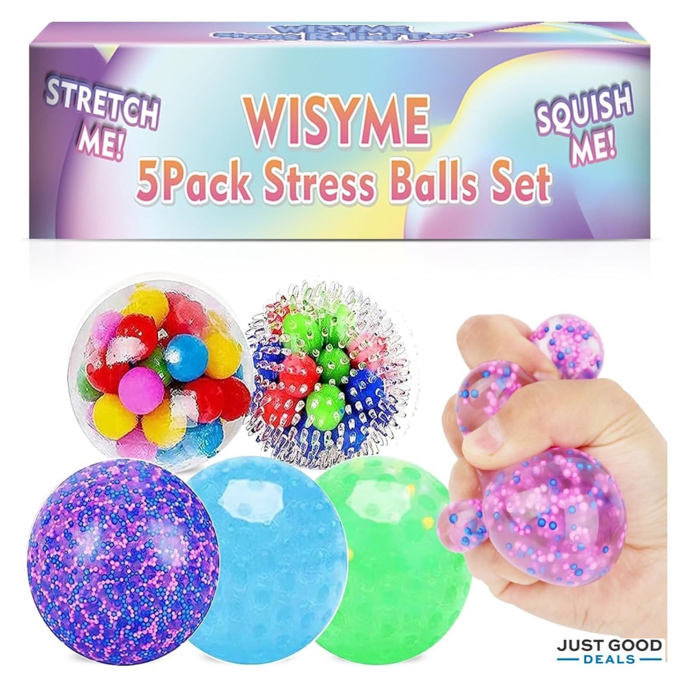 5PACK Stress Balls for Kids,Squishy Balls Fidget Toys for Adults Stress ...