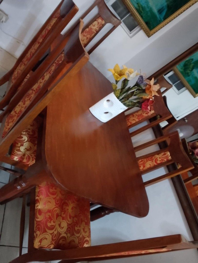 6 Seater Antique Legit Narra Dinning Set (Category: Tables & Sets) located in Rodriguez. Submitted by amara0914 (Listing ID 1370445941, Image 2). Description: For Sale 2nd Hand Legit Narra Wood No Hidden Issues 6 Seater Antique Legit Narra Dinning Set.