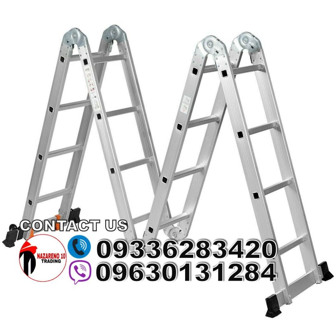 Aluminum Multi purpose Ladder (Category: Ladders & Steps) located in Bacoor. Submitted by kajezame.2021 (Listing ID 1370474329, Image 1). Description: Aluminum Multi purpose Ladder Also Available - Traffic cone - Rubber Humps - Stanchion post - Parking Block stopper - spill Kit - safety harness For More Details and Discount Contact Ms. Karen NAZARENO 10 TRADING 0963 0131 284 0933 6283 420 0956 7028 557 0933 8559 510 Landline: Look for Ms. Karen (