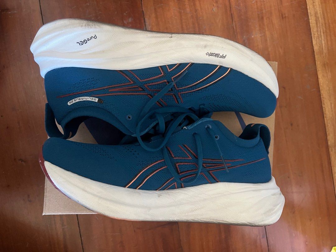 ASICS Gel Nimbus 26 (Category: Sneakers) located in Paranaque City. Submitted by pringlestrue (Listing ID 1370536603, Image 3). Description: SRP: 10,500 Sold out color. Size: 11us Used 3x RFS: can’t run anymore :( Bought December 2024. With receipt and original box. .