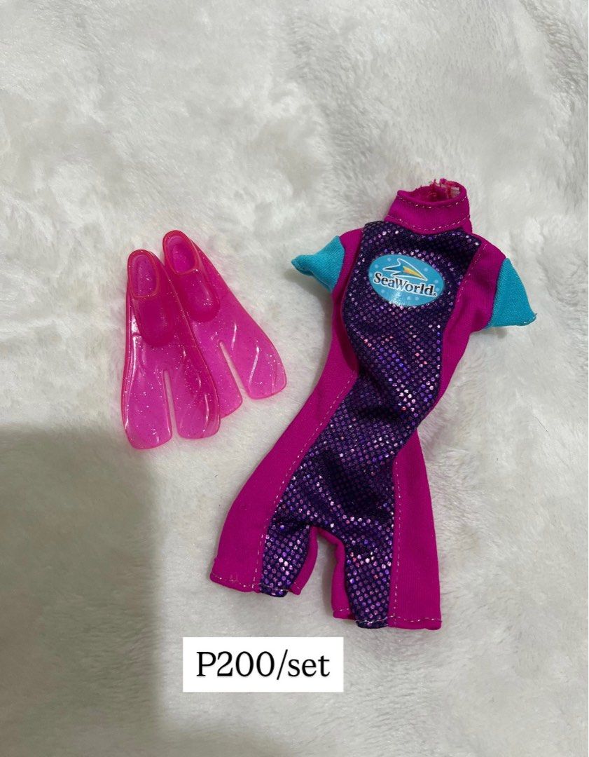 Barbie clothes & accessories (Category: Kids Toys) located in Bacolod City. Submitted by danicandy (Listing ID 1370603657, Image 3). Description: FS! barbie clothes & accessories. No flaws or stains, just needs washing. Price posted on each photo. MOP: Gcash MOD: J&T Location: Bacolod City.