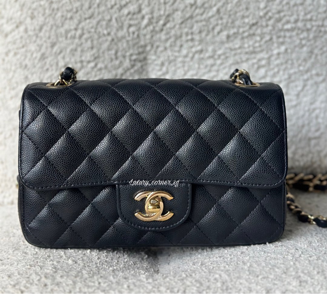 CHANEL MINI RECTANGULAR BLACK CAVIAR LGHW, Luxury, Bags & Wallets on ...