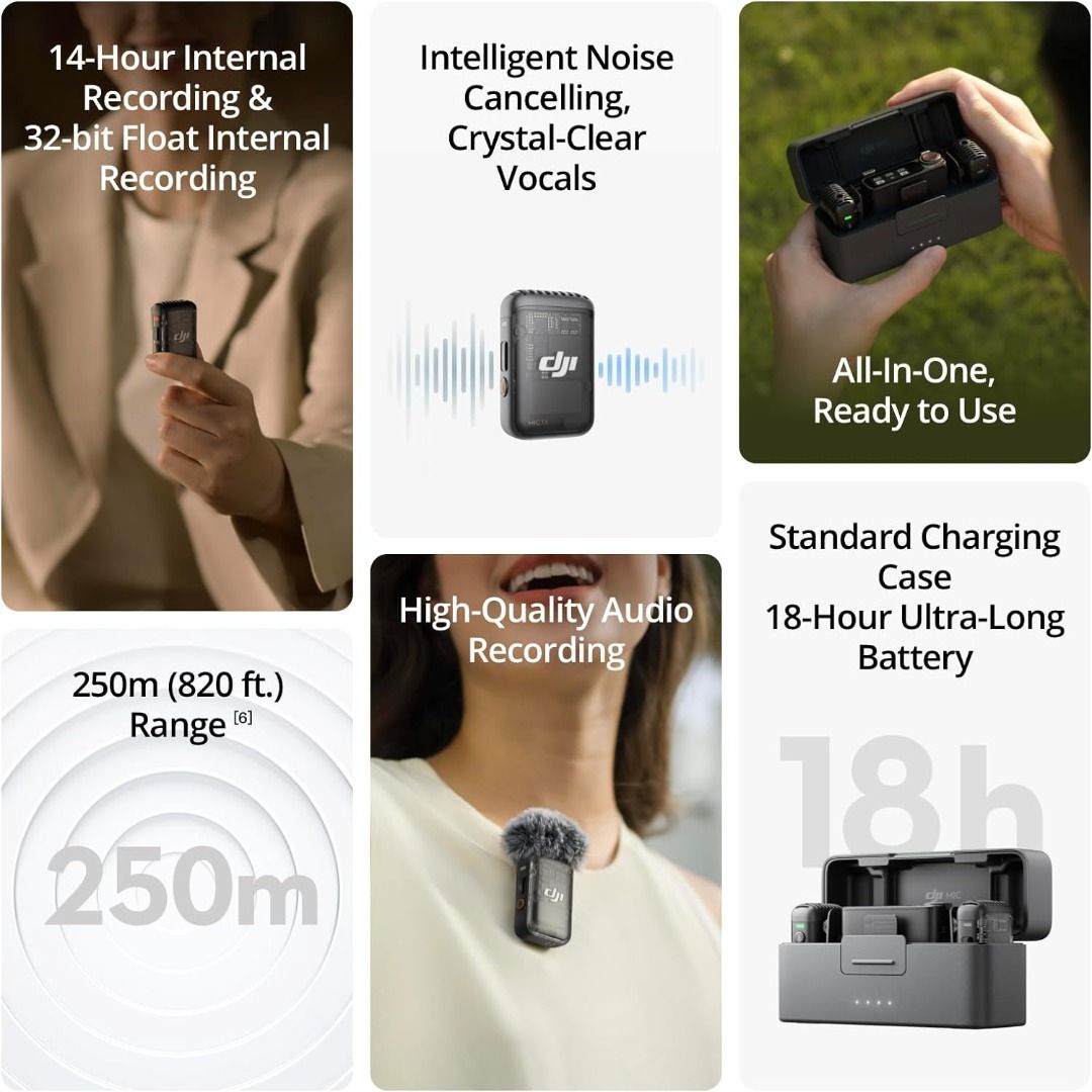 DJI MIC 2 (Category: Microphones) located in Quezon City. Submitted by imax12345 (Listing ID 1370497710, Image 3). Description: DJI MIC 2 2TX+1RX Key Features: 2-Person Interviews, Videos, Streaming Connects to Cameras, iOS/Android Devices 2 x Clip-On Transmitter/Recorder Mics Compact Dual-Channel Receiver Intelligent Noise Cancelling Records 14 Hours of Audio 32-Bit Float Internal Recording Bright OLED Display, Headphone Out Built-In Rechargeabl