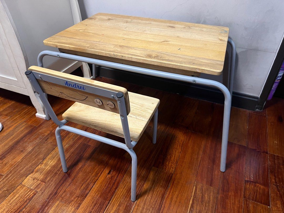 Incy rooms special edition study table with chair set (Category: Other Home Furniture) located in Quezon City. Submitted by TNDHN (Listing ID 1370539245, Image 1). Description: Well taken cared of This is special edition as it has drawer (see photo) Andi and olivia edition Brand new table is 4,050 Brand new chair is 1,400 Selling both for 3,000 Photo shown is a 5 year old and 10 year old Pickup Banawe Qc No meet ups Lalamove booked and paid by bu