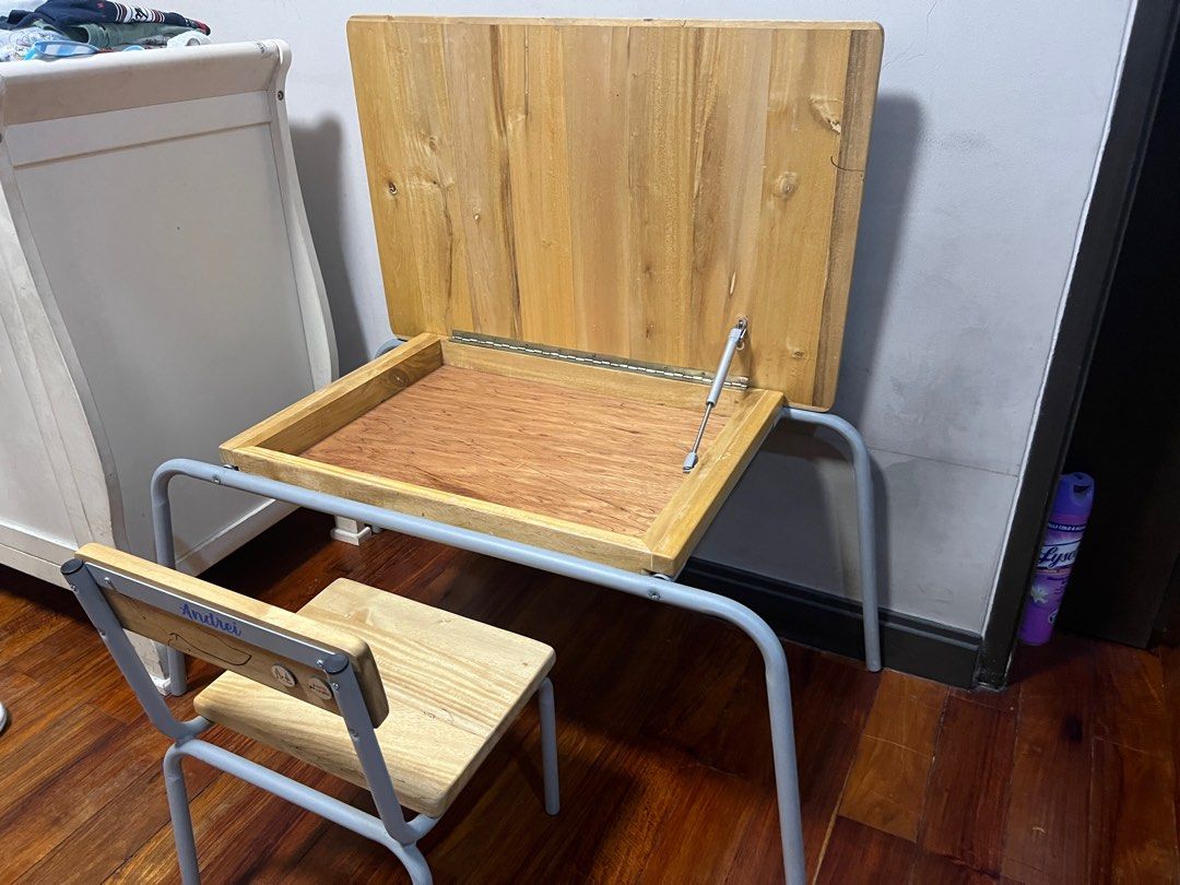 Incy rooms special edition study table with chair set (Category: Other Home Furniture) located in Quezon City. Submitted by TNDHN (Listing ID 1370539245, Image 2). Description: Well taken cared of This is special edition as it has drawer (see photo) Andi and olivia edition Brand new table is 4,050 Brand new chair is 1,400 Selling both for 3,000 Photo shown is a 5 year old and 10 year old Pickup Banawe Qc No meet ups Lalamove booked and paid by bu