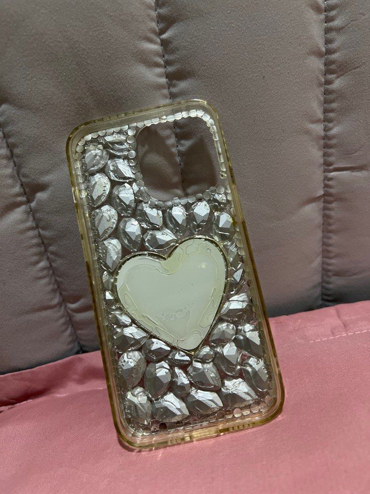iphone 13 pro mirror swarovski heart case (Category: Cases & Sleeves) located in Manila. Submitted by summerstyled (Listing ID 1370444104, Image 2). Description: .