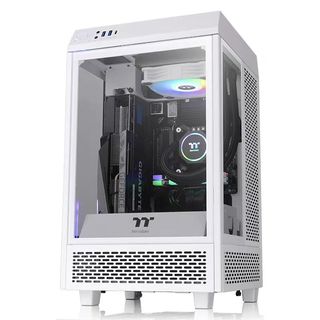 ITX 電腦機箱 Thermaltake Tower 100 電腦機箱 全景直立式迷你機殼 雪白版 細機箱 computer desktop case630103569559071115