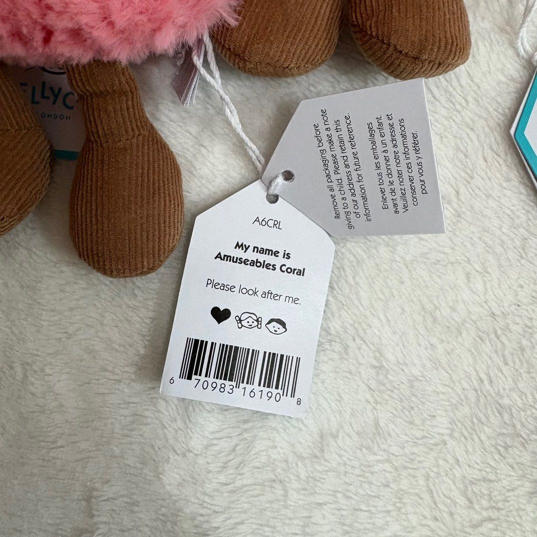 Jellycat Amuseables Coral 小珊瑚, 興趣及遊戲, 玩具& 遊戲類- Carousell