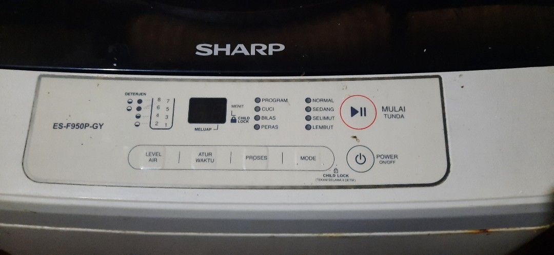 Sharp F950 Jual Mesin Cuci 1 tabung Sharp ES-F950P-GY, Perabotan Rumah di Carousell