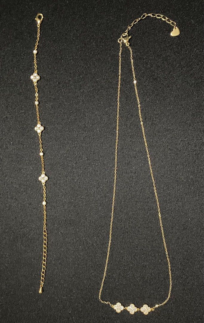 Non Tarnish Bracelet and Necklace Set (Category: Bracelets) located in Quezon City. Submitted by greenery01 (Listing ID 1370467472, Image 1). Description: 550 each non tarnish dainty accessories .