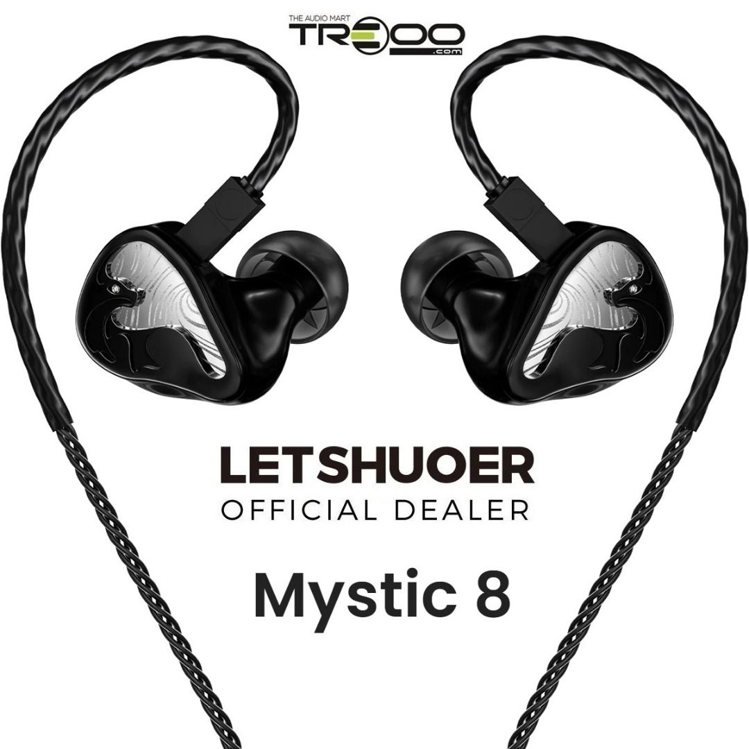 [Official] LETSHUOER Mystic 8 8-Driver (8BA) In-Ear Earphone (Category: Earphones) located in Singapore. Submitted by treoo (Listing ID 1370516220, Image 1). Description: 🔥✨ Promotion valid for a limited time only; while stocks last! ✨🔥 ✅ 8 balanced armature (BA) drivers per ear for high-resolution audio ✅ 4-way crossover design for precise frequency separation ✅ Custom-tuned sound signature for natural and engaging tonality ✅ Detachable 0.78mm