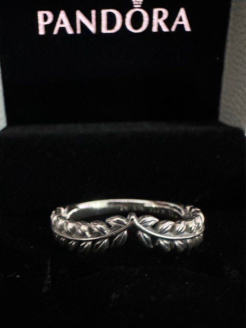 Pandora Wheat Grains Wishbone Ring, Women's Fashion, Jewelry ...