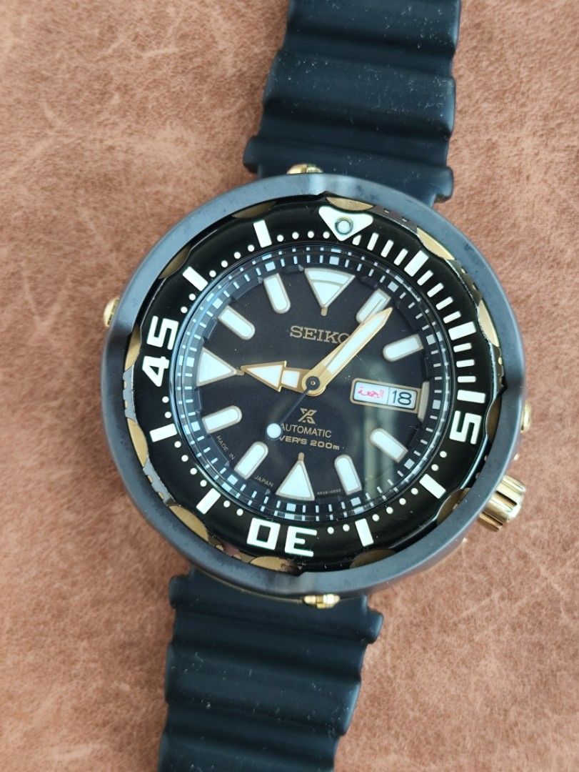 Seiko Baby Tuna BB 黑/金大扇貝（Made in Japan 51mm), 男裝, 手錶