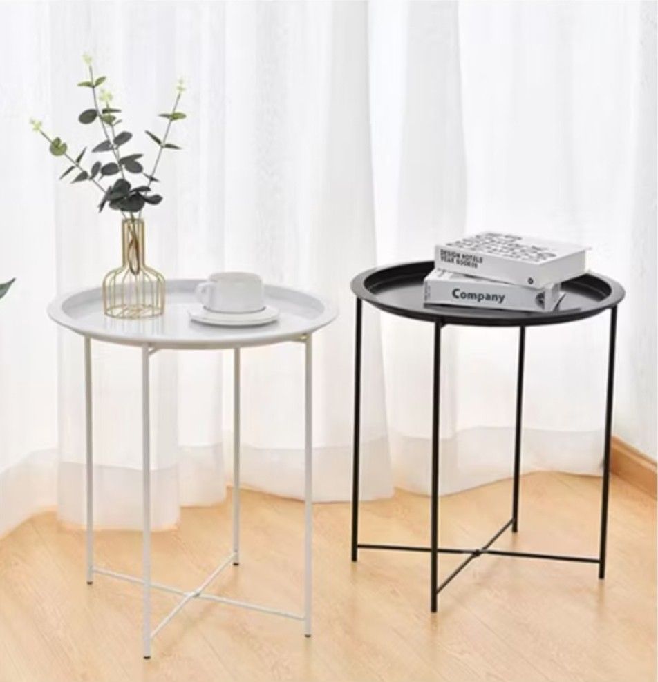 Table (Category: Coffee & Tea Tableware) located in Manila. Submitted by krisscobain (Listing ID 1370598128, Image 3). Description: 47x50cm Aesthetic Coffee Table very stylish and modern can be used as center table or side table as well made of metal available in white or black colour durable, foldable, portable, and space-saving.