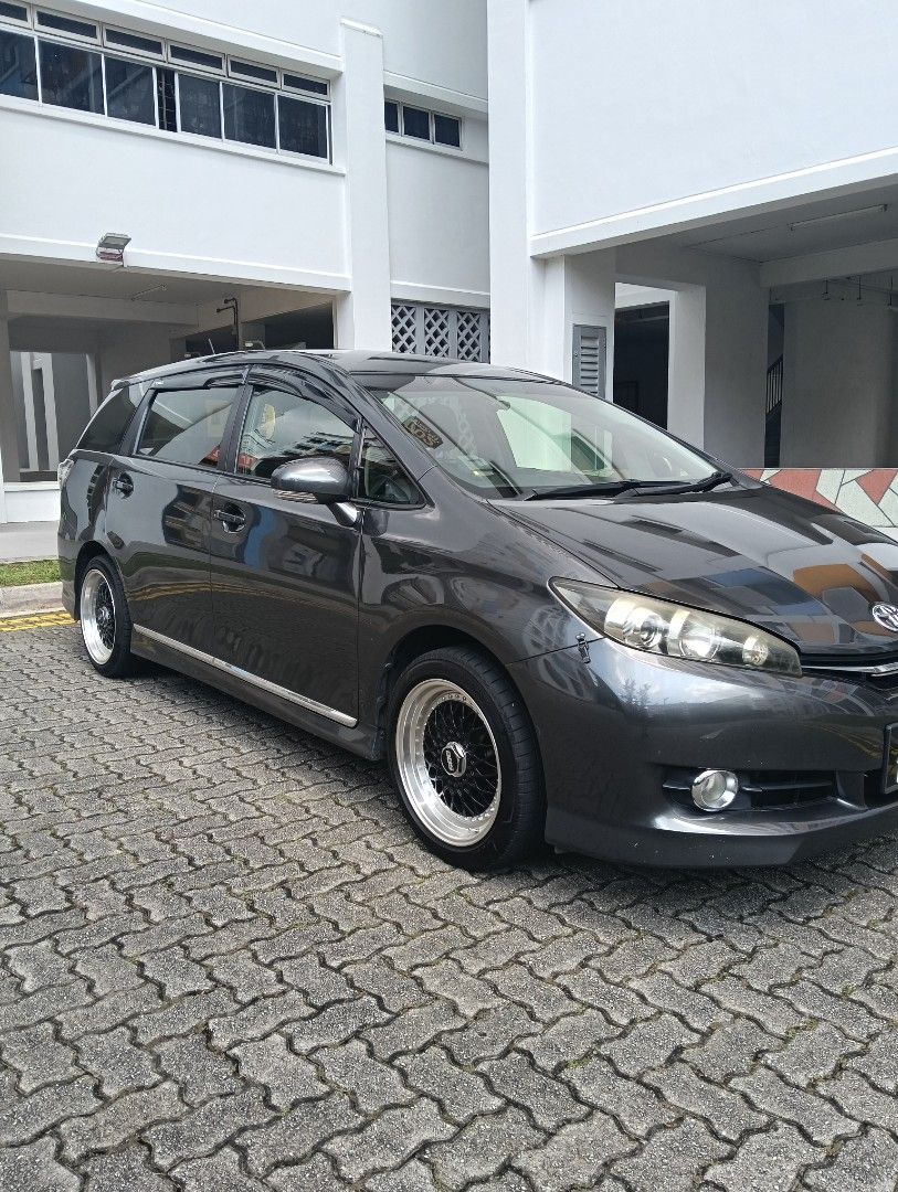 Toyota Wish 1.8 Standard CVT (A) (Category: Used Cars) located in Singapore. Submitted by ivan9625 (Listing ID 1370527323, Image 2). Description: Airbags, ABS, reliable 1.8L inline 4 cylinder DOHC VVTI valve Matic engine, CVT auto, traction control, keyless start/stop. View specs of the Toyota Wish (2009-2018) Accessories Leather seats, sports rims, touch screen audio player, Bluetooth, reverse camera. NO DEALERS THANKS. WILL IGNORE..
