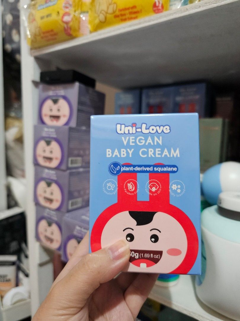 Unilove Vegan Cream Original (Category: Baby Toiletries & Grooming) located in Bulacan. Submitted by Maidc (Listing ID 1370556608, Image 1). Description: bawas stock lng po ni baby ☺️ need space kaya selling below srp☺️ Will do shapi checkout and lalamove or j&t bale payment first lng po ☺️ if malapit naman pd lalamove cod kayo po magbobook ☺️.