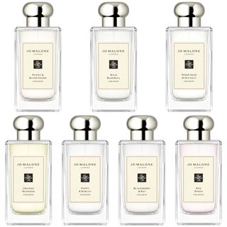 Jo Malone Wood Sage. Wild Bluebell. English Pear. Basil Neroli. Poppy Barley. Nectarine Blossom. Peony Blush. Lime Basil. Blackberry Bay. Orange Blossom. Mimosa. Red Roses. Earl Grey. Grapefruit. perfume62939563039746110