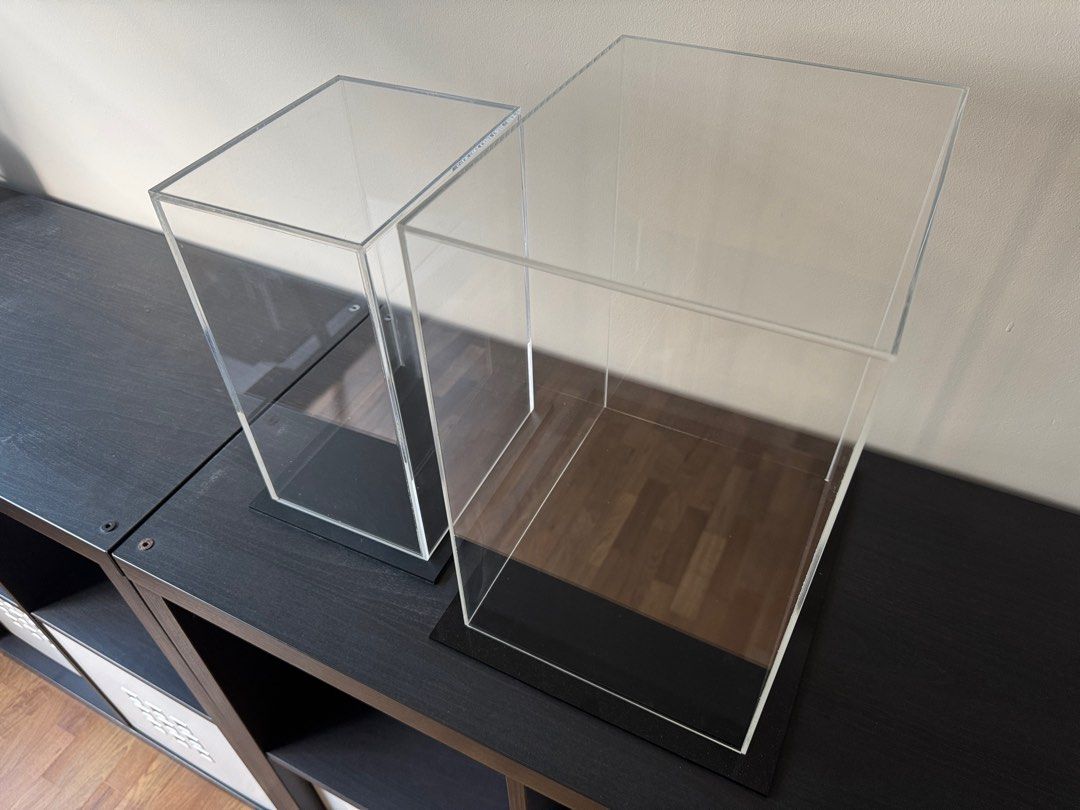 Acrylic display boxes clear black base