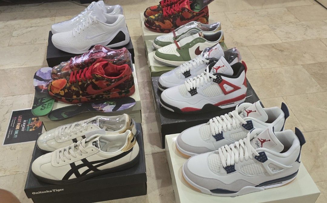 All jordans (Category: Sneakers) located in Muntinlupa City. Submitted by stuartstuart08 (Listing ID 1370709052, Image 1). Description: nike SB X J4 sz 11 nike dunk low SB X WOO sz 10-11 us mens.