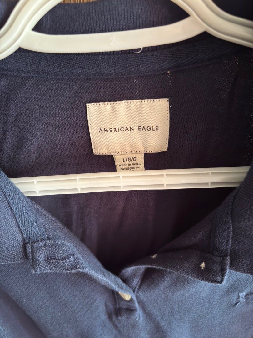 American Eagle Short Sleeve Polo Shirt (Category: Blouses) located in Taguig. Submitted by raninini (Listing ID 1370683940, Image 3). Description: - Large on tag - fits medium to semi-large.