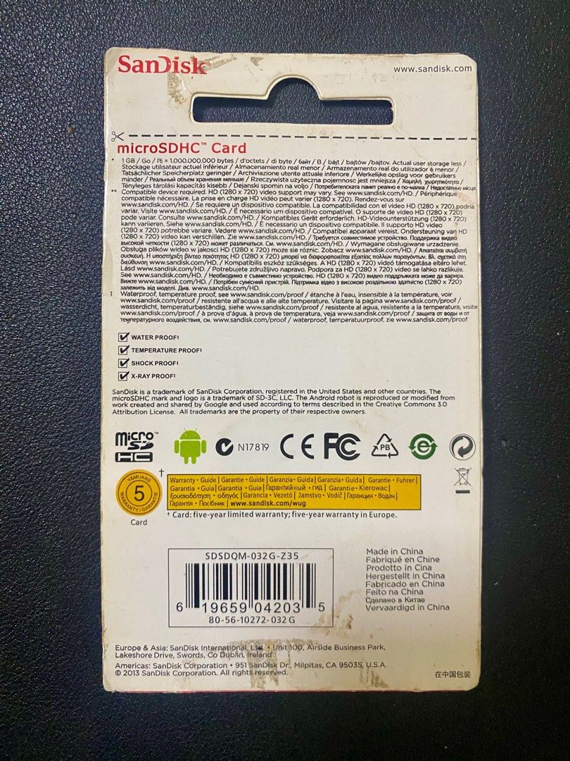 Authentic SanDisk SD Card 32G (Category: Memory & SD Cards) located in Quezon City. Submitted by prelauved_91 (Listing ID 1370732574, Image 2). Description: RFS: Extra.