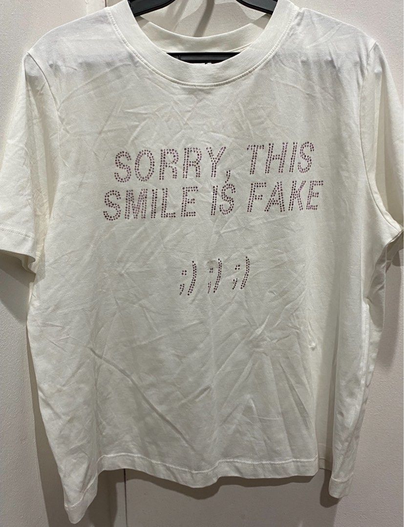Bershka Short Sleeve Rhinestone Statement Shirt (Category: Shirts) located in Makati City. Submitted by prlv.pixie (Listing ID 1370769082, Image 1). Description: • New • Never been worn • Cotton fabric • No issues/defects • RFS: Not my style so it's not used • Freebies included.