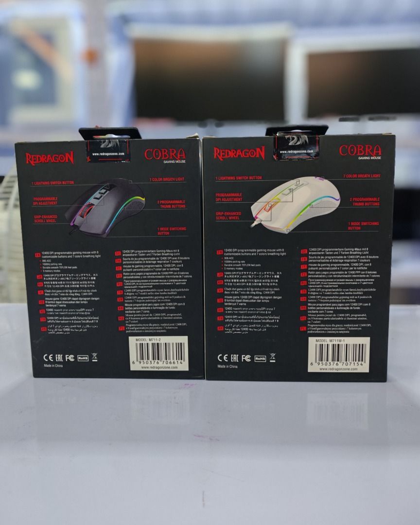 Brandnew Redragon COBRA Wired Gaming Mouse (Category: Mouse & Mousepads) located in Cavite. Submitted by dwelancas79880 (Listing ID 1370654318, Image 2). Description: Customize DPI Switch mode 1:500/1000/2000/3000/5000 adjusted via the buttons of the mouse Customize DPI Switch mode 2: DPI can be adjusted freely by ±100 from 100 to 10000 via programming software Polling Rate: Up to 1000 Hz; switchable: 125HZ/250HZ/500HZ/1000HZ (Default 500HZ) Butt