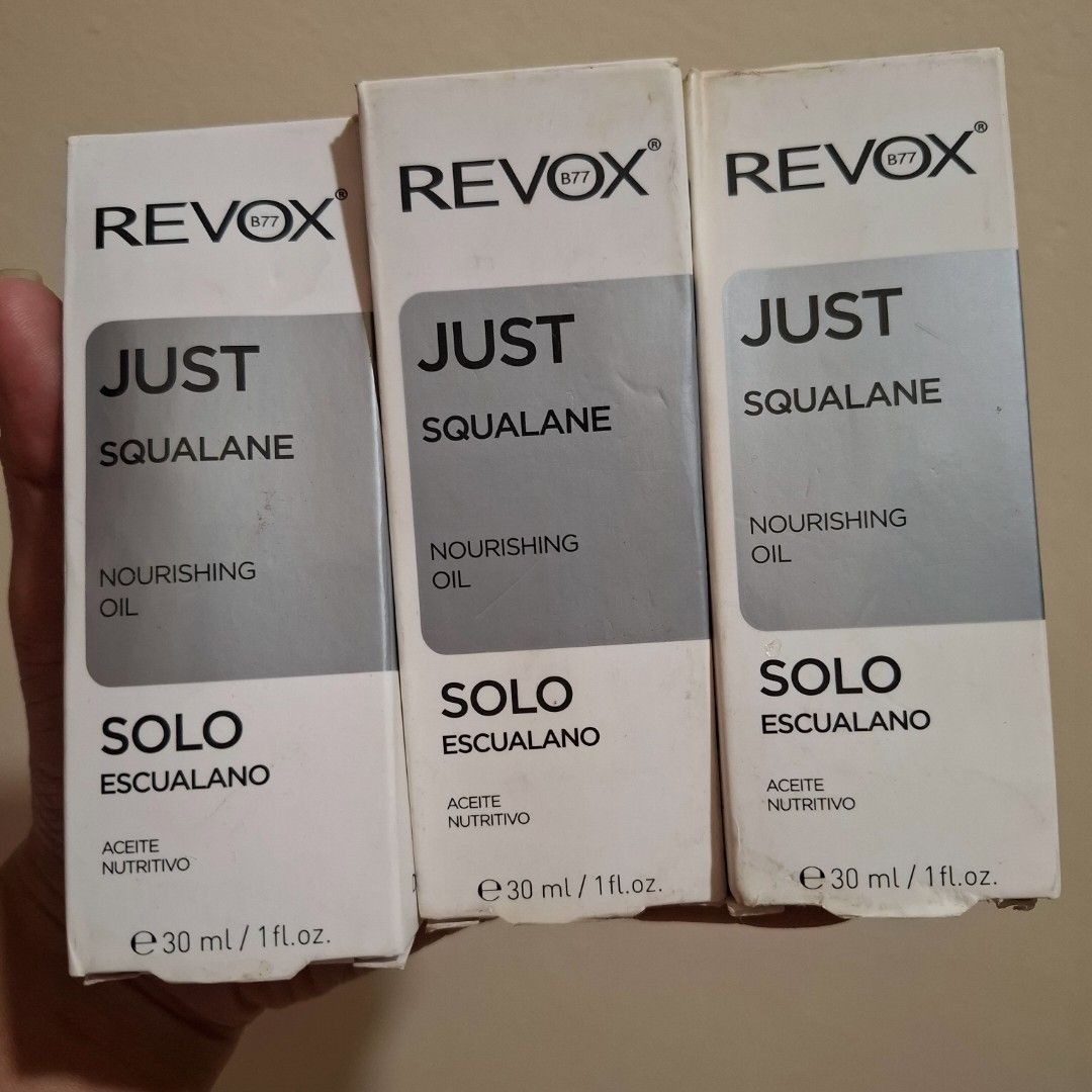Bundle Revox Squalane Nourishing Oil (Category: Face Care) located in Quezon City. Submitted by ang.leighanne (Listing ID 1370680186, Image 1). Description: 3 for 280 mall pull out squalane only.