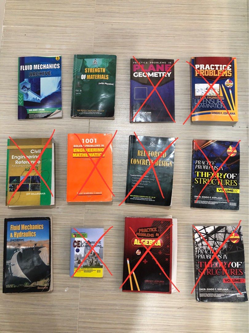 Civil Engineering Books (Category: Textbooks) located in Bacoor. Submitted by shop.jinji (Listing ID 1369056032, Image 2). Description: I used these for my CE Licensure Exam last April 👷🏻‍♀️ Take ALL Price is NEGOTIABLE 📌 EERC Books 📌 CE Ref 3 [SOLD] 📌 1001 Solved Problems in Engineering Mathematics (3rd Edition) [SOLD] 📌 RCD Book [SOLD] 📌 Fluid Mechanics & Hydraulics (3rd Edition) .