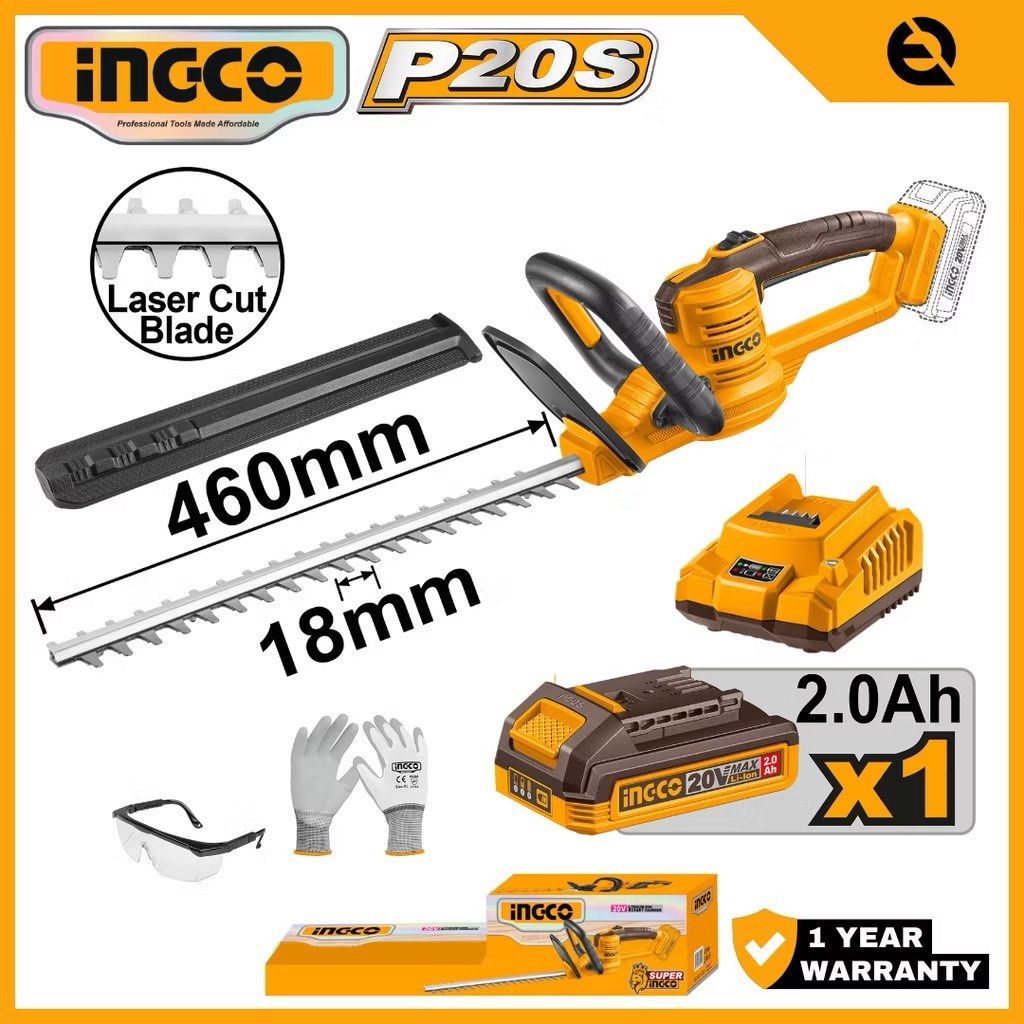 【FREE DELIVERY】INGCO 20V CORDLESS HEDGE TRIMMER LITHIUM-ION CHTLI20461