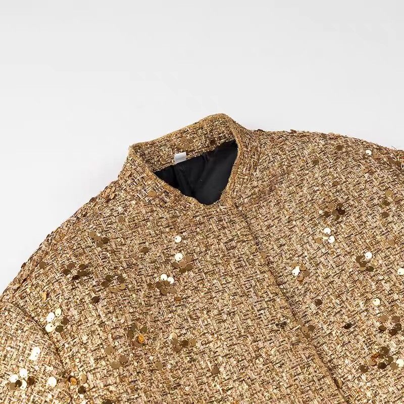 Jacket (Category: Other Tops) located in Singapore. Submitted by little2mato (Listing ID 1370663134, Image 3). Description: Brand New Gold colour Jacket. self collect sengkang or postage..