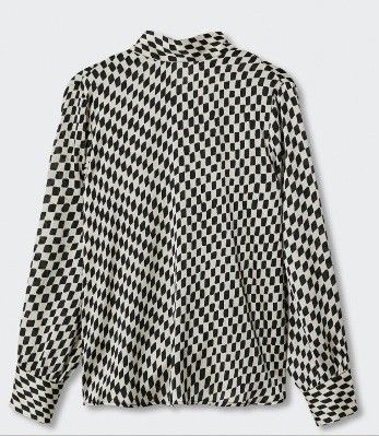 MANGO BOW checked shirt (Category: Blouses) located in Makati City. Submitted by worn2work_treasures (Listing ID 1370790061, Image 1). Description: This shirt can be worn in two ways—you can wear the back side with the bow as the front, and vice versa. Honestly, no one even noticed when I wore it that way, since the prints, including the bow design, made it look perfectly intentional..